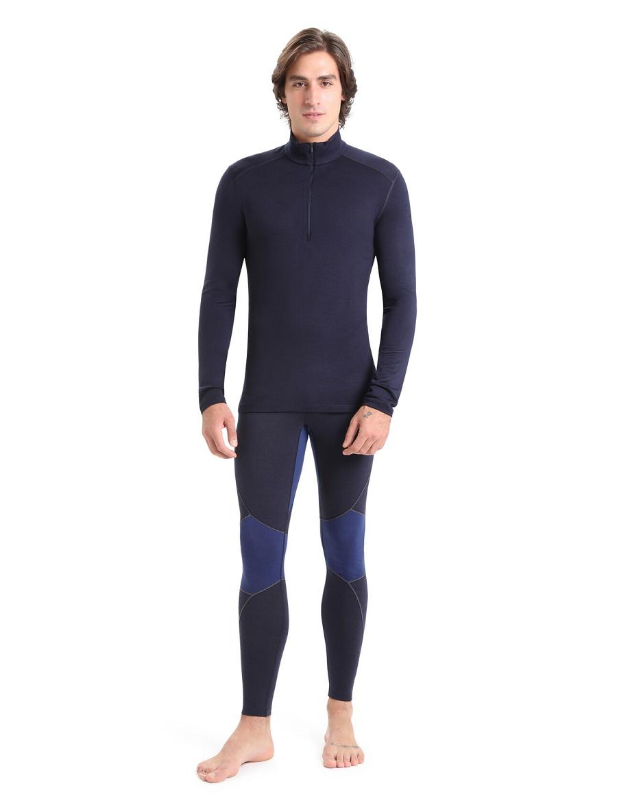 Icebreaker Merino 260 Tech Long Sleeve Half Zip Thermal Top Miesten Base Layers Laivastonsininen | FI 1385OKIR